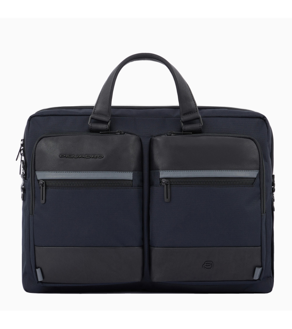 Piquadro Keith: Cartella porta PC 15.6" in pelle nera